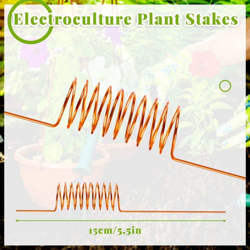 NACHLYNN 6 Pack Electroculture Plant Stakes Soft Copper Wire Long Copper Garden Stakes Electro Culture Gardening for Gardening Growing Plants and Vegetables - Image 2