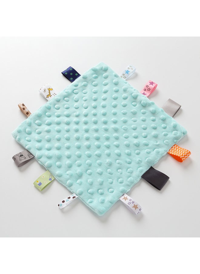 Baby Soothing Towel Bean Fluff Sleep Aid Toy Hand Puppet Mouthable Comforter Infant Sleepytime Squared Plushie Wipes-Color:Green (Quartet Anthem) - Image 1