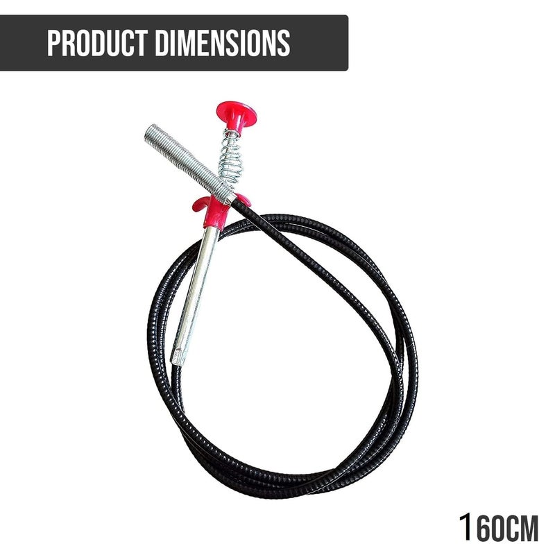 F4FIVE Drain Cleaner Wire Stick Stainless Steel Hair CatchinG Claw Drain Sewer Cleaning Spring Sink Pipe Plunger UnblockeD Kitchen Bath Basin Hairs Remover Tool (160 cm,1 PSC) - Image 5