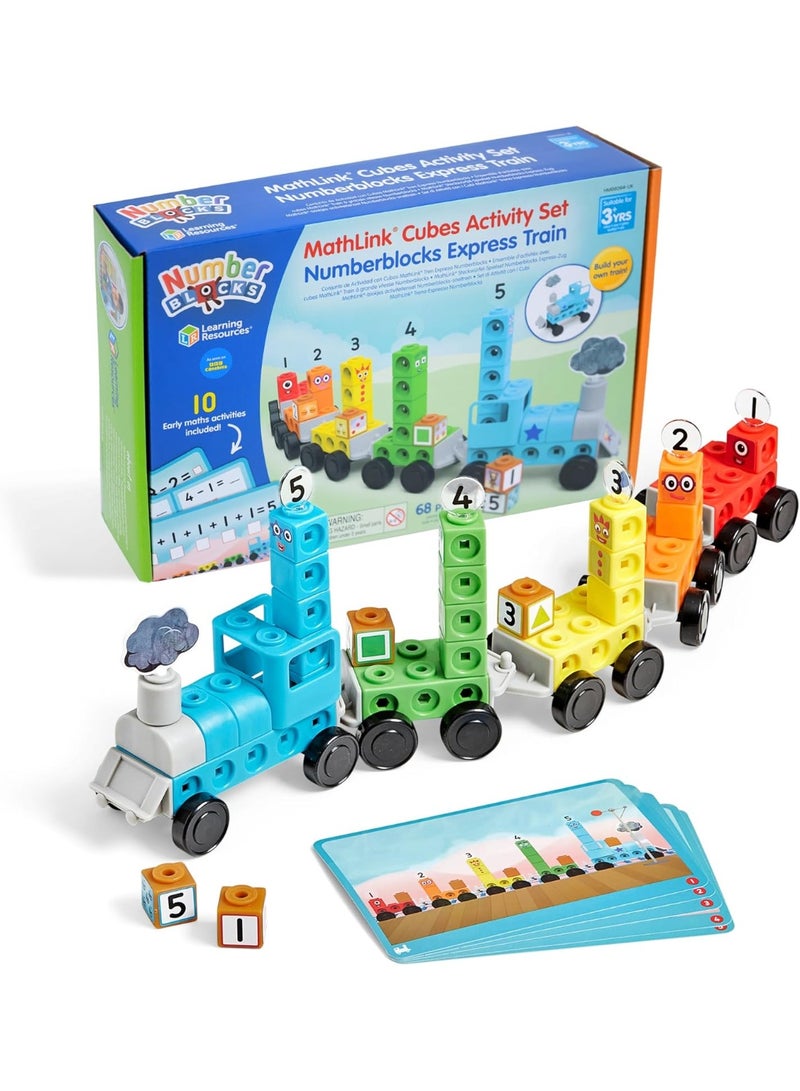 Learning Resources MathLink Cubes Activity Set Numberblocks Express Train, Age 3 4 5 6, Play Trains, CBeebies Toys, Maths Toys, Number Toys, Numberblock Cube Counting, EYFS, 10 Maths Activities - Image 1
