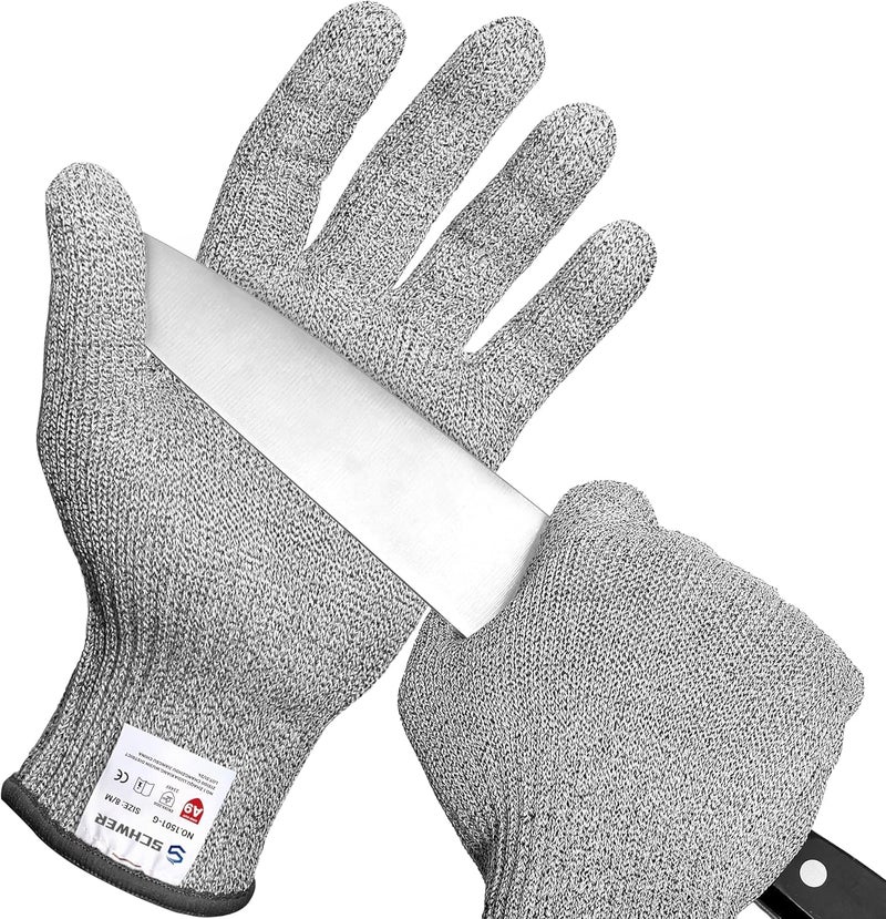 Schwer قفازات شفير SlicePro ANSI A9 المقاومة للقطع، قفاز قطع موثوق من الدرجة الغذائية، قفازات ماندولين لقطع اللحم في المطبخ، فتح المحار، معالجة فيليه السمك، خالية من PFAS، PR1501-G، M - Image 1