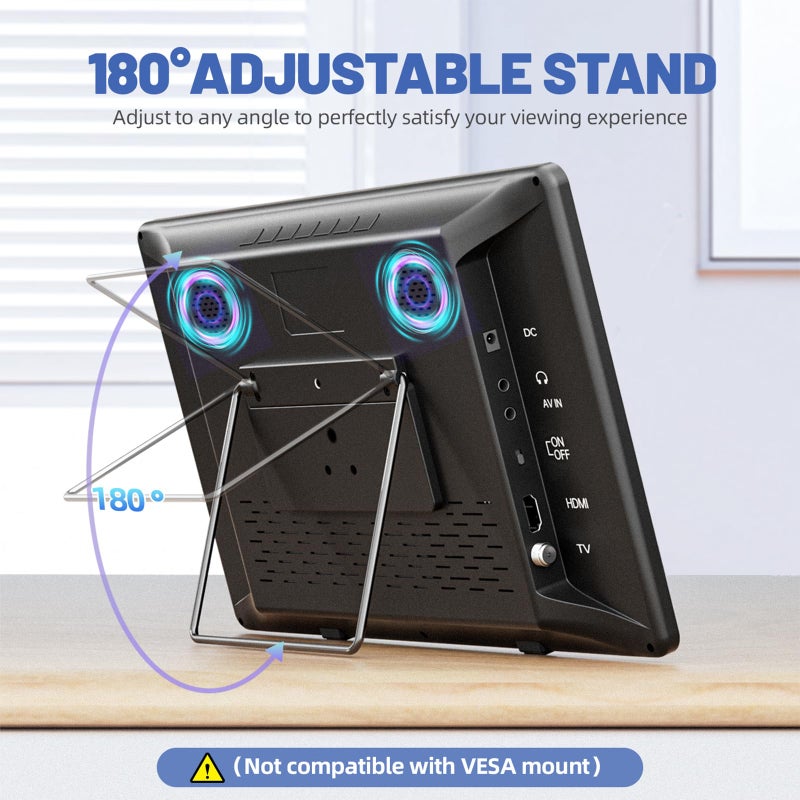 Erasiny تلفاز محمول إيراسيني 14 بوصة مع هوائي مطور ومشغل ATSC، شاشة LCD 1080P، مدخل HDMI/USB/AV، تلفاز محمول صغير للتخييم، السيارة، RV، المنزل، جهاز تحكم عن بعد - Image 4