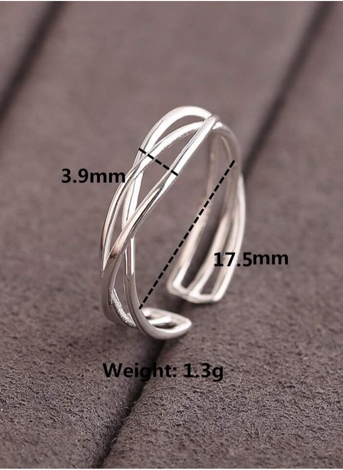 925 Sterling Silver Charms - Luxurious And Delicate Silver Ring Made With High Quality And Precision From 925 Sterling Silver In The Shape Of A Intertwined Waves To Give A Wonderful Look To The Princess Who Deserves It - Image 1