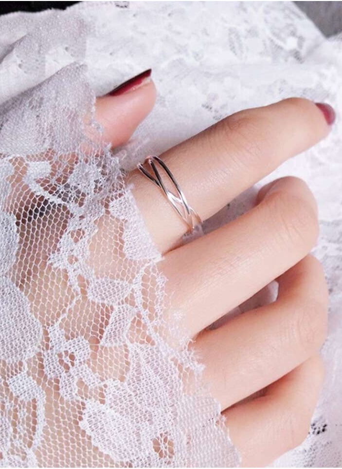 925 Sterling Silver Charms - Luxurious And Delicate Silver Ring Made With High Quality And Precision From 925 Sterling Silver In The Shape Of A Intertwined Waves To Give A Wonderful Look To The Princess Who Deserves It - Image 1