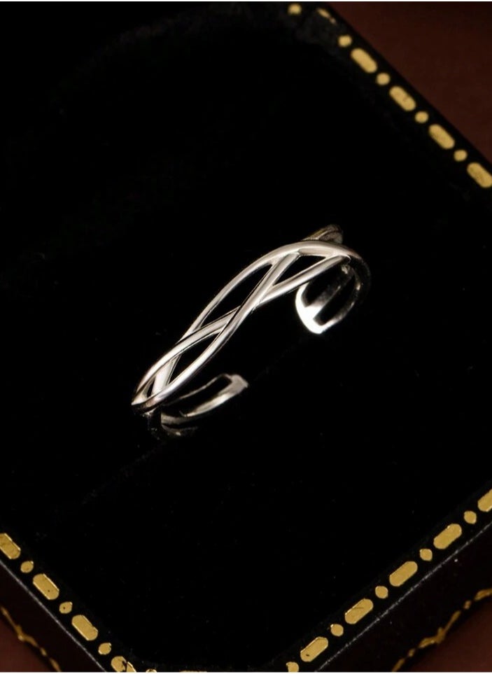 925 Sterling Silver Charms - Luxurious And Delicate Silver Ring Made With High Quality And Precision From 925 Sterling Silver In The Shape Of A Intertwined Waves To Give A Wonderful Look To The Princess Who Deserves It - Image 1
