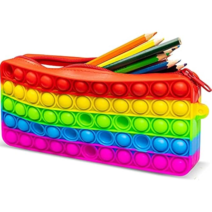 CRAZE PressNPop Pencil Case Press N Pop Fidget Toy Sensory Anti-Stress Toy for Children Adults Bubble Set Heart Shape Colourful Motifs Beautiful Colour Combinations - Image 2