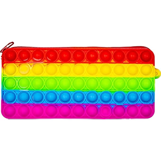 CRAZE PressNPop Pencil Case Press N Pop Fidget Toy Sensory Anti-Stress Toy for Children Adults Bubble Set Heart Shape Colourful Motifs Beautiful Colour Combinations - Image 1