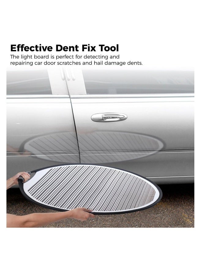 Generic Dent Reflector Board with Storage Bag, 80cm Striped Light Reflector Board, Flexible Foldable Dent Panel, Dent Fix Tool for Vehicle Door Scratch and Hail Damage Car Dent Check Tool, Black - Image 2