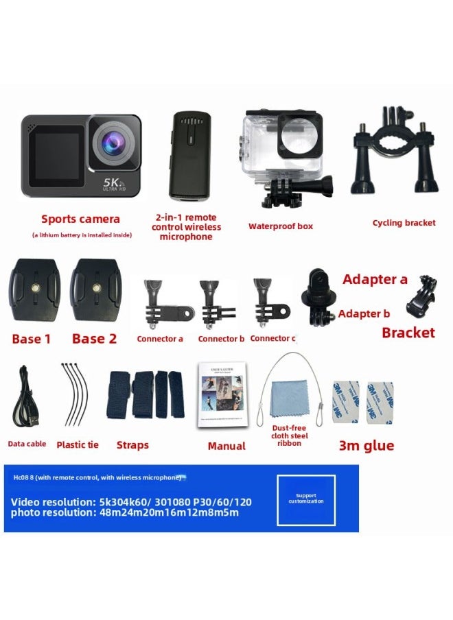 Generic And 5K Super Clear Outdoor Sports Camera Riding Pocket Waterproof Camera Wholesale-Body Color:High Speed Memory Card 32G  - Image 5