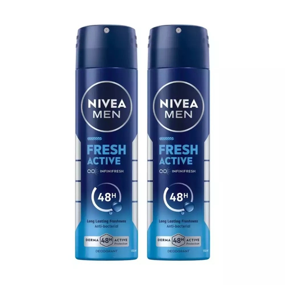Nivea Men Fresh Active Infinifresh Body Deodorant For 48H Long Lasting Freshness- 2X200ml