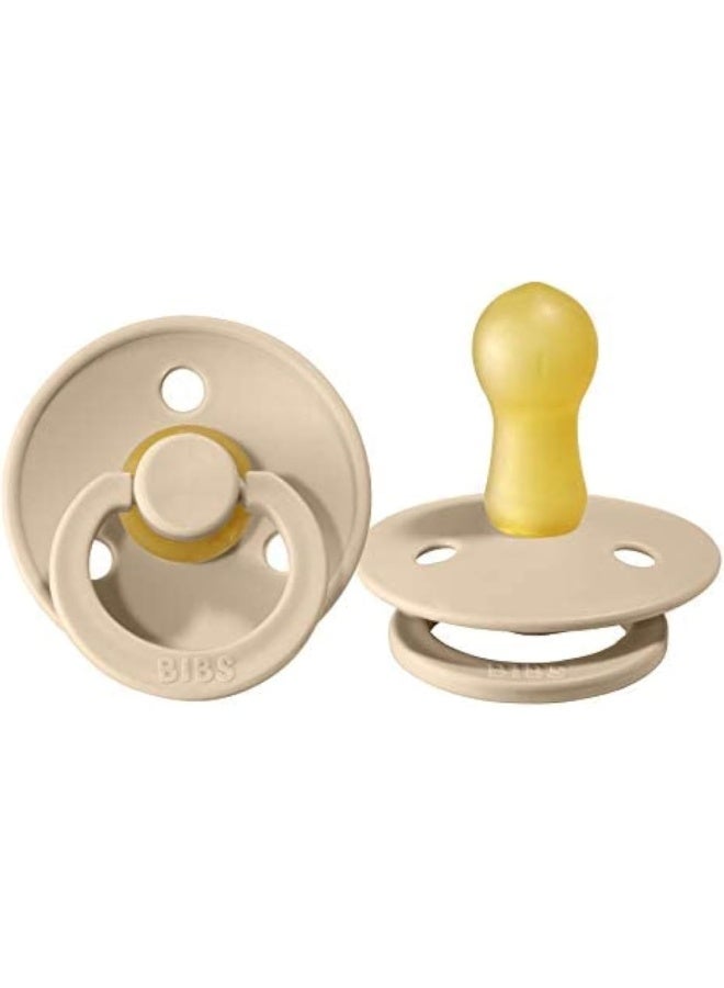 BIBS Pacifiers | Natural Rubber Baby Pacifier | Set of 2 BPA-Free Soothers | Made in Denmark | Vanilla | Size 18-36 Months - Image 1