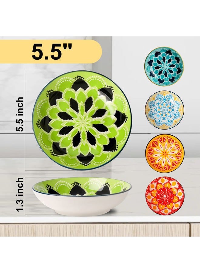 Howise 5 Ceramic Cat Bowls with Silicone Cat Mat, 5.5 inch Wide Shallow Cat Food Bowl for Relief Whisker Fatigue - Image 4
