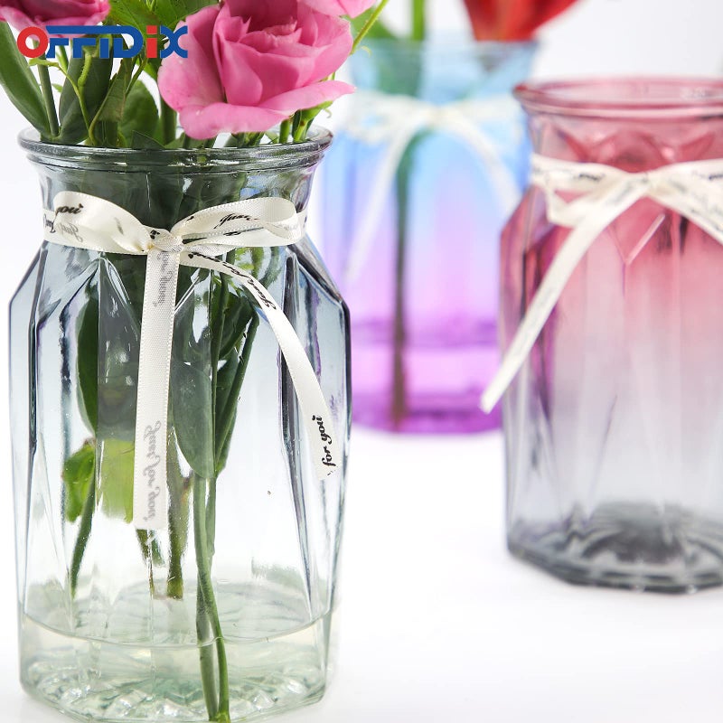 OFFIDIX Glass Vase  Geometric Faceted Design Flower Vase for Weddings  Events  Decorating  Arrangements  Office  or Home Decor - Image 5