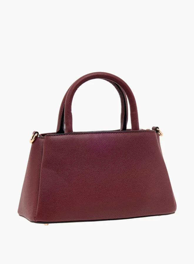 Celeste Women Solid Tote Bag with Detachable Strap and Zip Closure