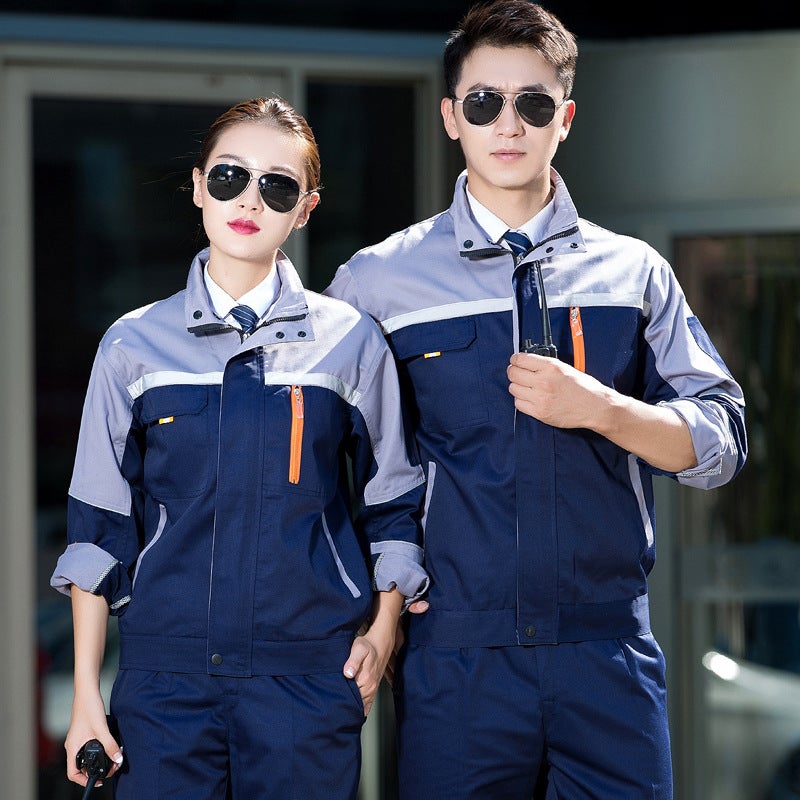 Work Clothes Set For Men, Long-Sleeved, Wear-Resistant, Women'S Auto Repair Clothes, Workshop Workwear, Labor Protection Clothing, Custom Printed And Embroidered Work Clothes - Image 2