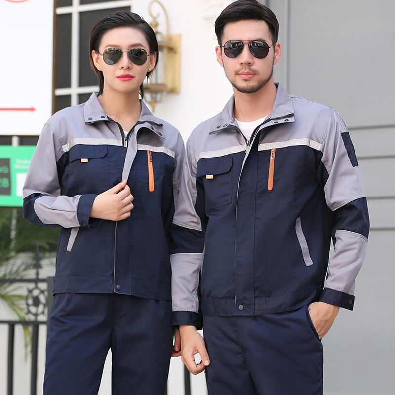 Work Clothes Set For Men, Long-Sleeved, Wear-Resistant, Women'S Auto Repair Clothes, Workshop Workwear, Labor Protection Clothing, Custom Printed And Embroidered Work Clothes - Image 1