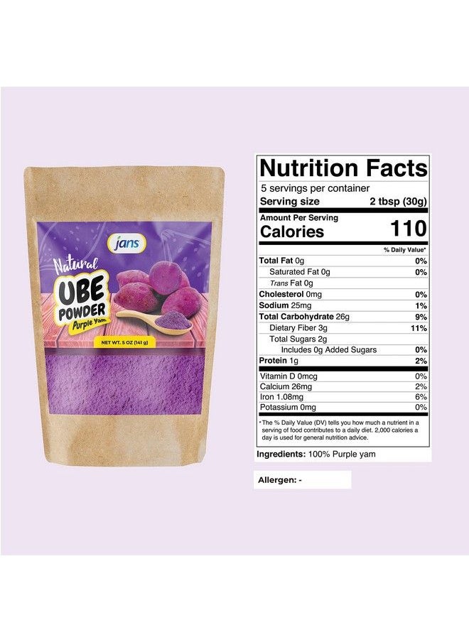 Jans - Natural Ube (Purple Yam) Powder 5 Oz - Image 1