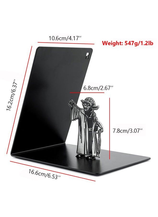rongji jewelry Premium Heavy-Duty Metal Bookend - Black L-Shaped Bookend Supports on Office Desk, Creative Gift for Dad and Lover (Master)  - Image 5