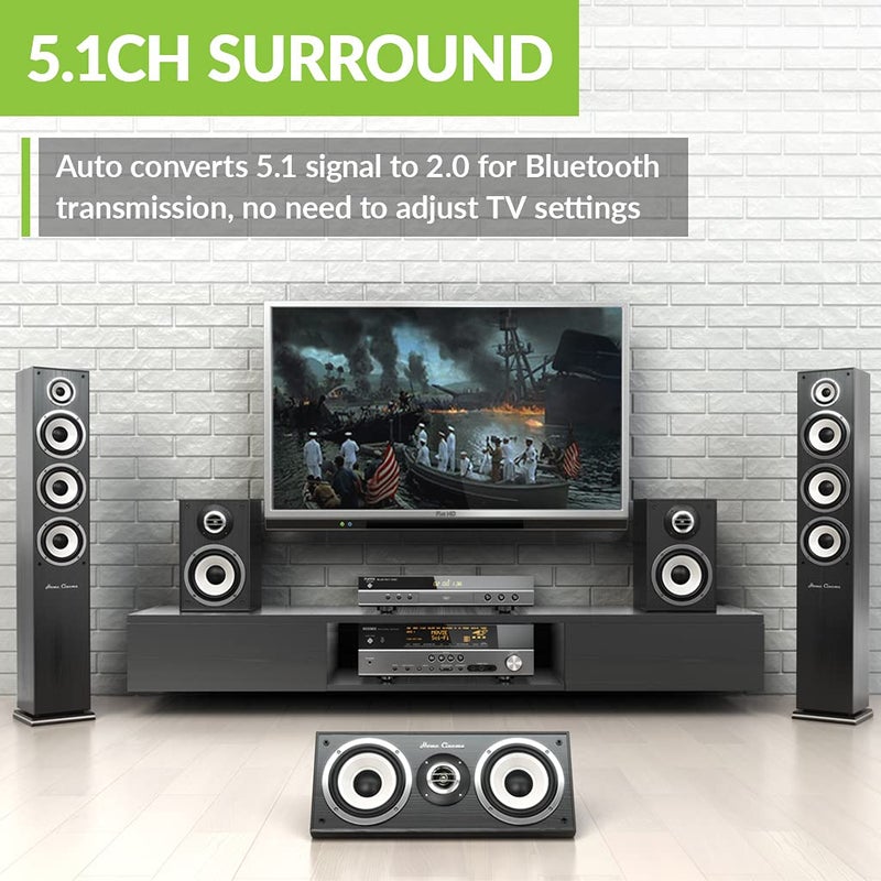 Avantree Orbit Bluetooth 5.0 Audio Transmitter for TV with 5.1 Surround Sound Passthrough Support, Class 1 Long Range, LED Display, Dual Link, 100% TV Compatibility Delivers No Lip sync Delay - Image 3