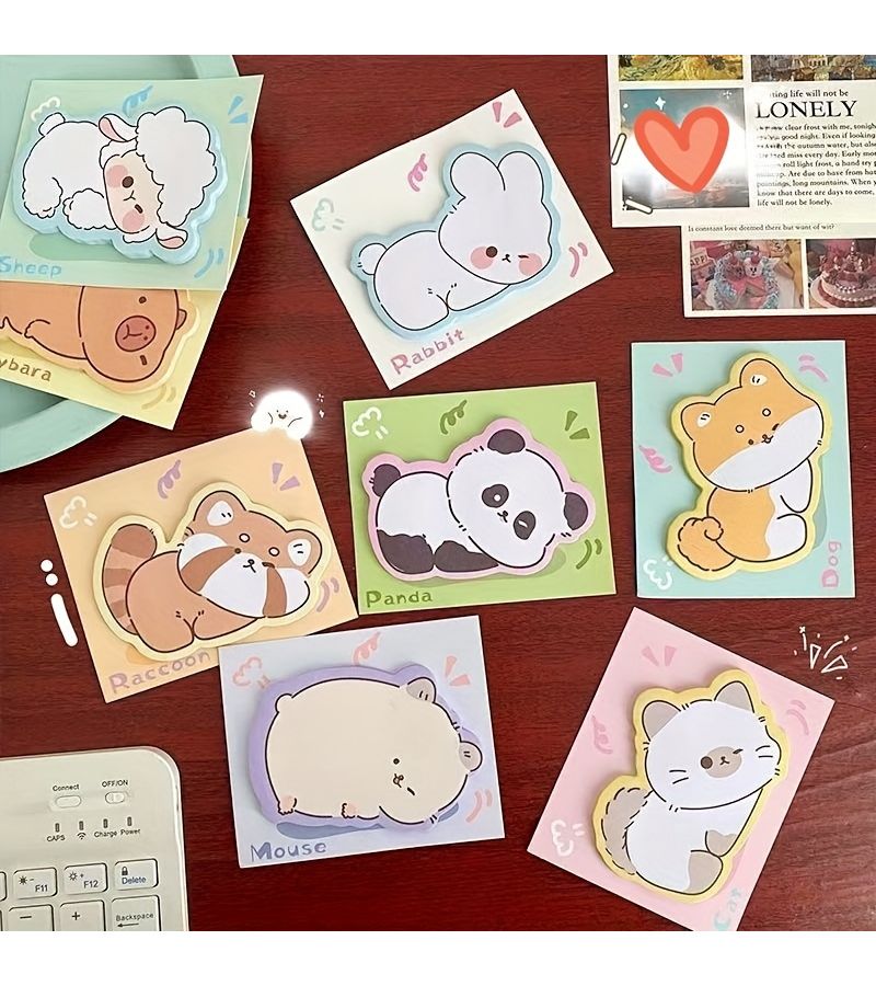 16 Cute Cartoon Animal Sticky Note Set 480 Sheets Whimsical Designs Self Adhesive Paper Stickers For Notes Reminders Learning Office Rewards School Supplies - Image 5