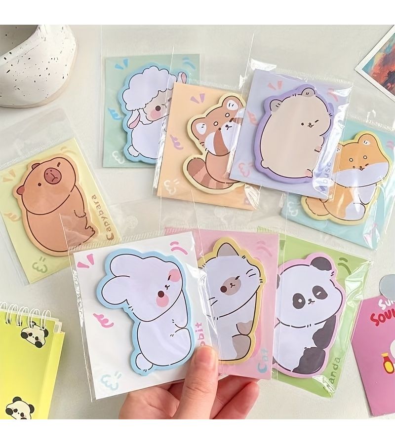 16 Cute Cartoon Animal Sticky Note Set 480 Sheets Whimsical Designs Self Adhesive Paper Stickers For Notes Reminders Learning Office Rewards School Supplies - Image 1