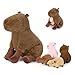 Ditucu 5Pcs Capybara Stuffed Animal Mommy 157 inch with 4 Mini Babies 55 inch Family Set Cute Plushies Toys Gifts for Kids - Image 2