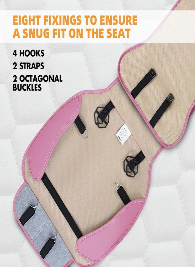 Elantrip 2 PCS Front Car Seat Covers Pink Leather Auto for Women Airbag Compatible Diamond Pattern PU Seat Cover Universal Fitness, 4804-PK - Image 5