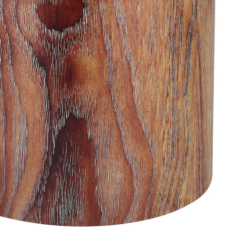 Wood Grain Trash Can 8L Retro Waste Basket Without Lid For Bedroom Bathroom Office - Image 4