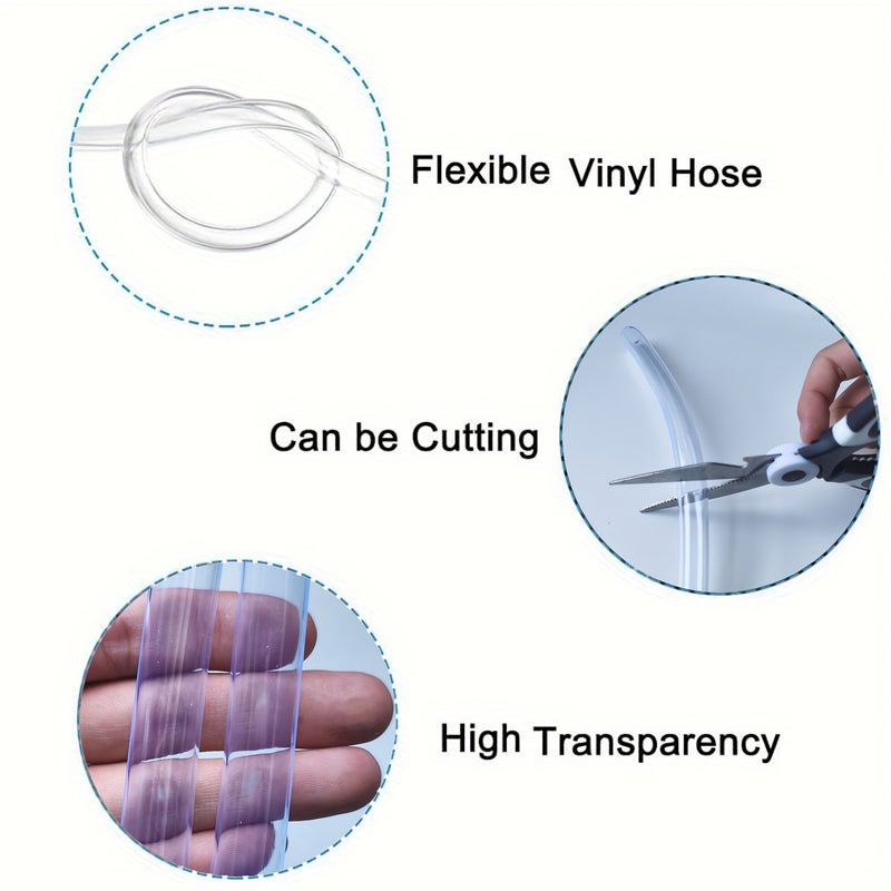 مجموعة أنابيب PVC شفافة 10 مم × 12 مم بطول 5 أمتار خرطوم مرن للحديقة وحوض السمك - Image 3