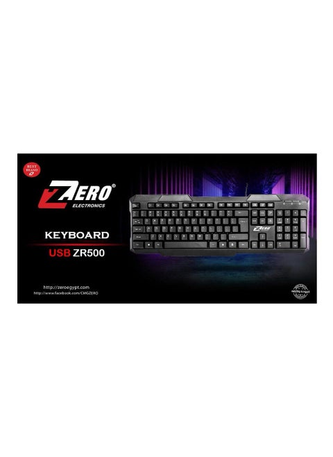 كيبورد USB من زيرو - موديل ZR-500 أسود
