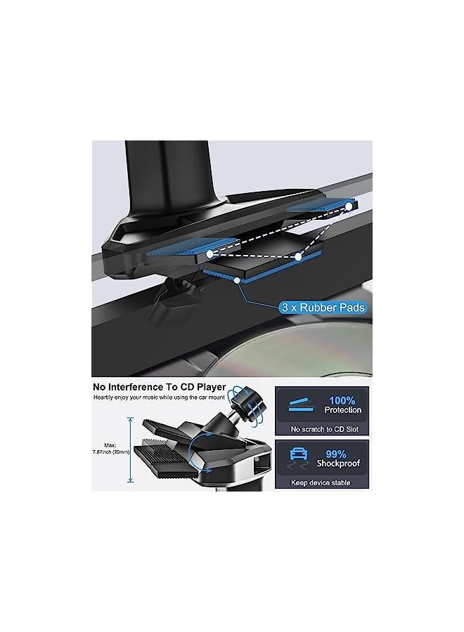 Green Tiger Fits MagSafe Car Mount CD Slot, Magnetic Phone Holder for Car CD Player, Car Accessories Car Magnet Cell Phone Mount for iPhone 16/15/14/13/12 Pro Max Plus Mini & Smartphone - Image 5