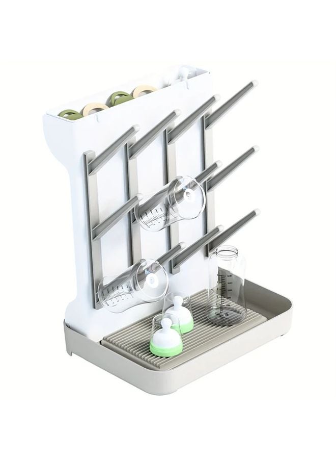 Gray Baby Bottle Drying Rack Multi Layer Hanging Air Dry System Large Capacity Wall Mountable - Image 1