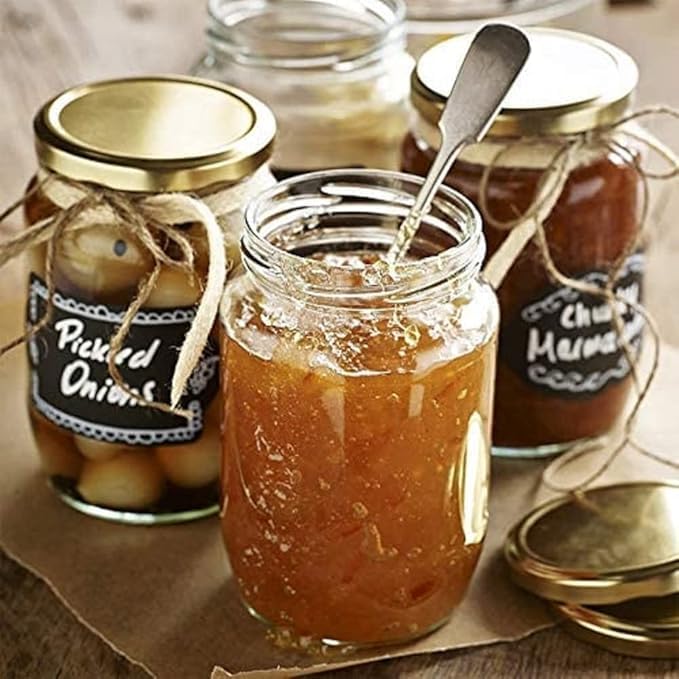 Mkd2 Rise BHARAT SOURCE Glass Jar With Cap - 500 Gm, Set of 6, Transparent - Image 2