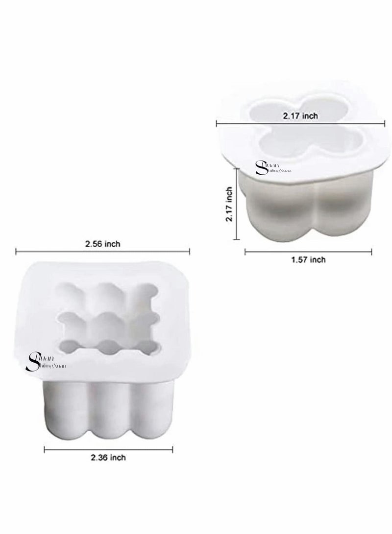 كابتن تيك 2 Pieces 3D Soy Candles Mould, Handmade Soap Ornament DIY Cake Silicone Molds, Wax Aromatherapy Plaster Moulds, Candle Making Kits for DIY Crafts Making Handicrafts Candle Decorations KSA | Riyadh, Je - Image 2