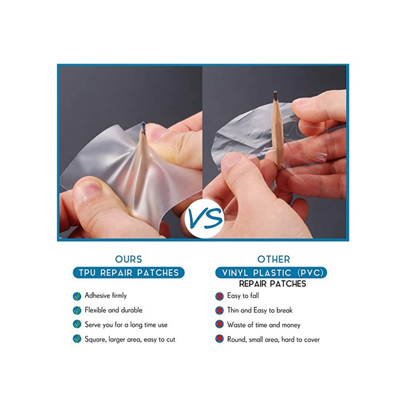 SOLARAE 20 Pieces TPU Inflatable Patch Repair Kit, Air Mattresses Repair Tool for Inflatable Toys Swimming Pools Ring Inflatable Boats - Image 4