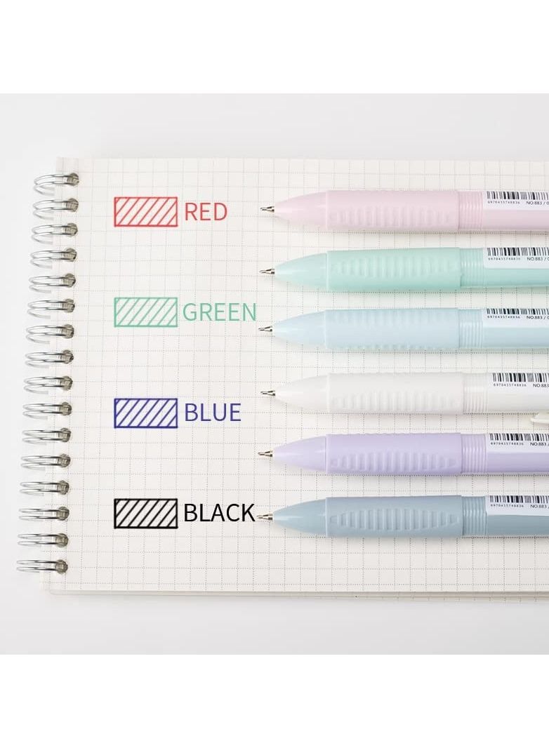 SYOSI Ballpoint Pen 6Pcs, 4Color 0.5 4-in-1 Colored Pens Fine Point, Retractable Ballpoint Gift Pens for School and Office, Macaron Medium Oil Pen Ballpoint Pen Student Girl Signature Pen - Image 2