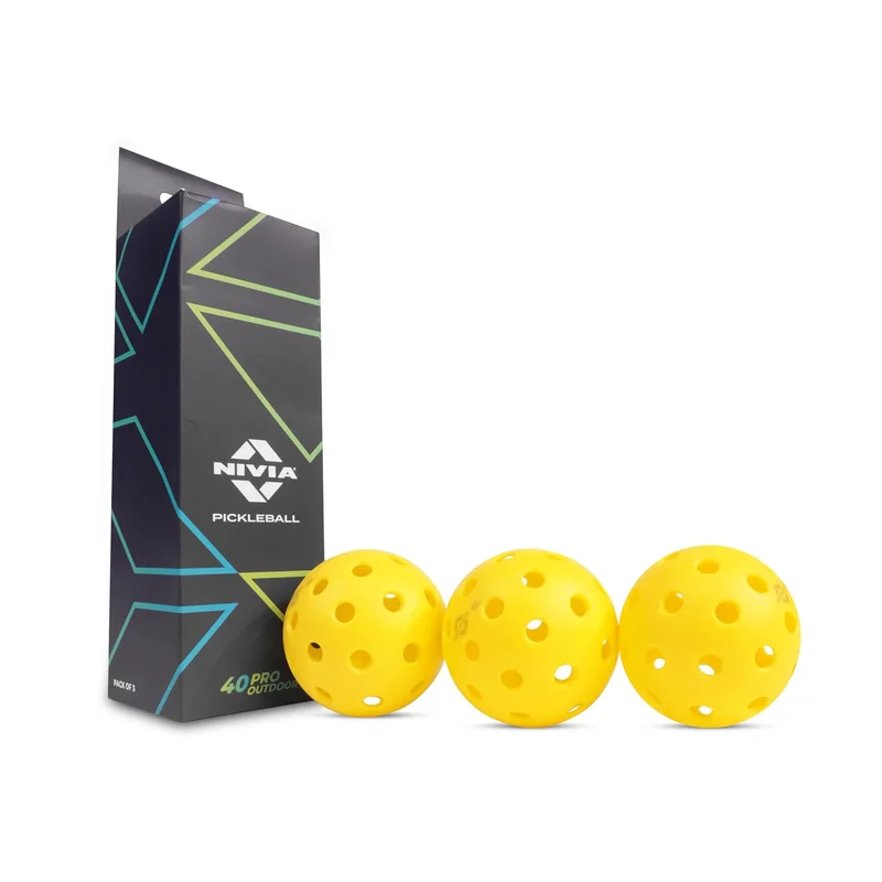 Nivia Pickleball Yellow Balls for Outdoor Play (Pack of 3)