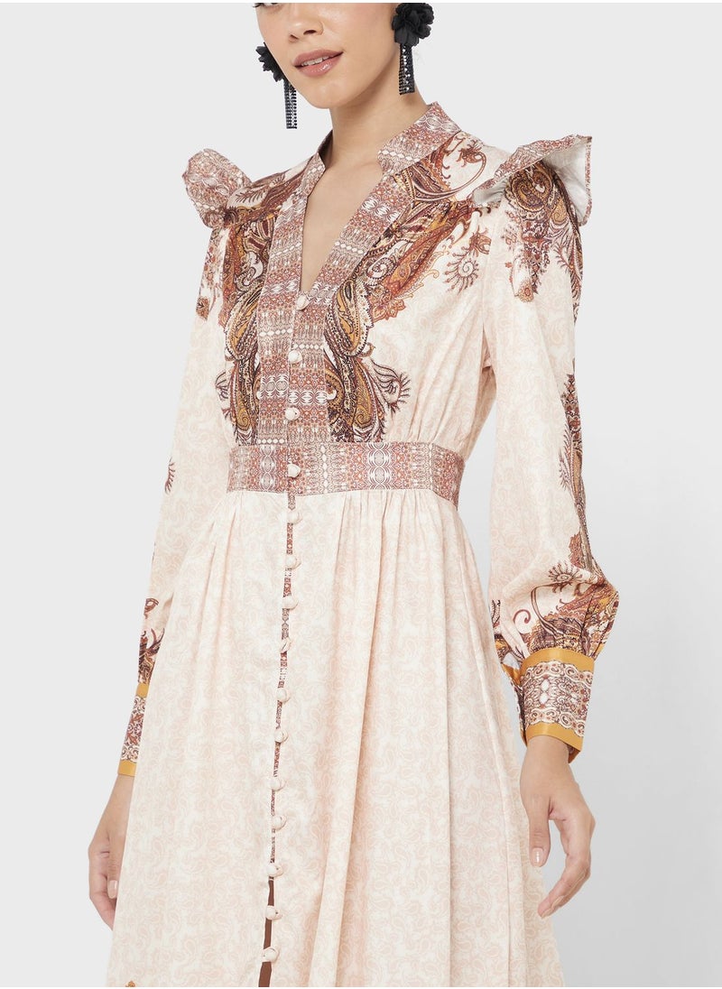 Khizana - Abstract Print Dress - Image 1