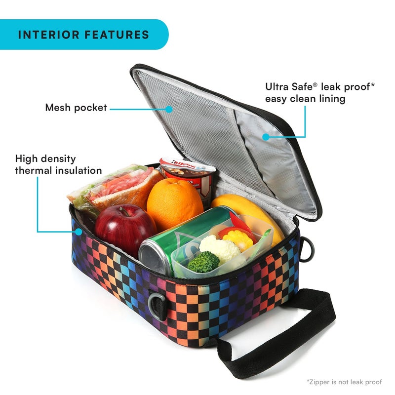Arctic Zone Urban Lunch Box Combo with 210g Ice Pack and Sandwich Container, Checkered - Image 2