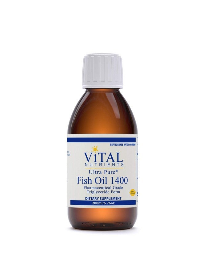 Vital Nutrients زيت السمك النقي الفائق 1400 درجة صيدلانية زيت سمك سائل من أعماق البحر دعم القلب والأوعية الدموية بنكهة الليمون الطبيعية 200 مل لكل زجاجة - Image 1