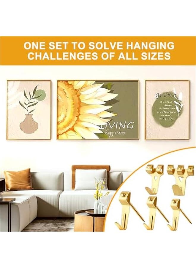 303-Piece Picture Hanging Kit with Heavy Duty Wall Hooks, Sawtooth, Picture Wire, D Rings, Nails, Eye Hooks, and Tool for Frame Mounting Canvas.