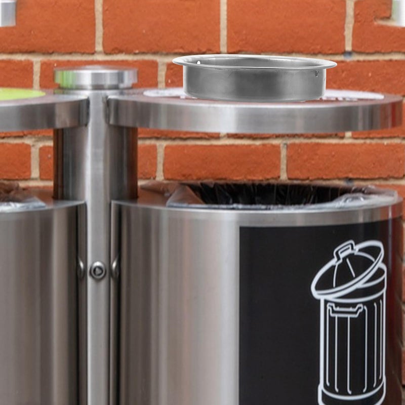 Stainless Steel Smokeless Ashtray Replacement for Trash Can Top Round Outdoor Household - Image 4