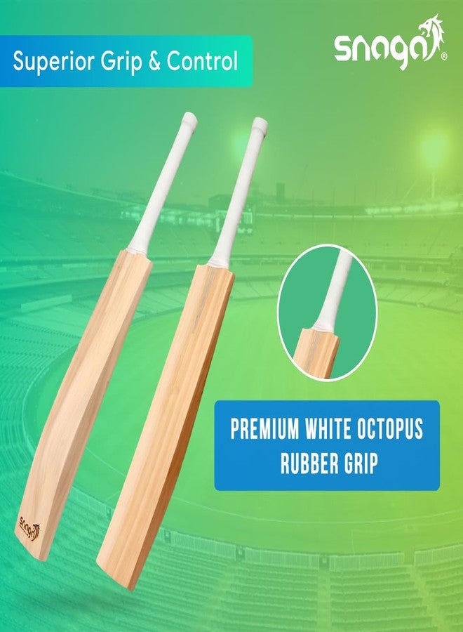 Snaga Premium Kashmir Willow Cricket Bat with Padded Bat Cover, Ready to Play Bat with Visible Grains Suitable for Leather Ball, Hard Tennis Ball, Season Ball (Full Size) - Image 4