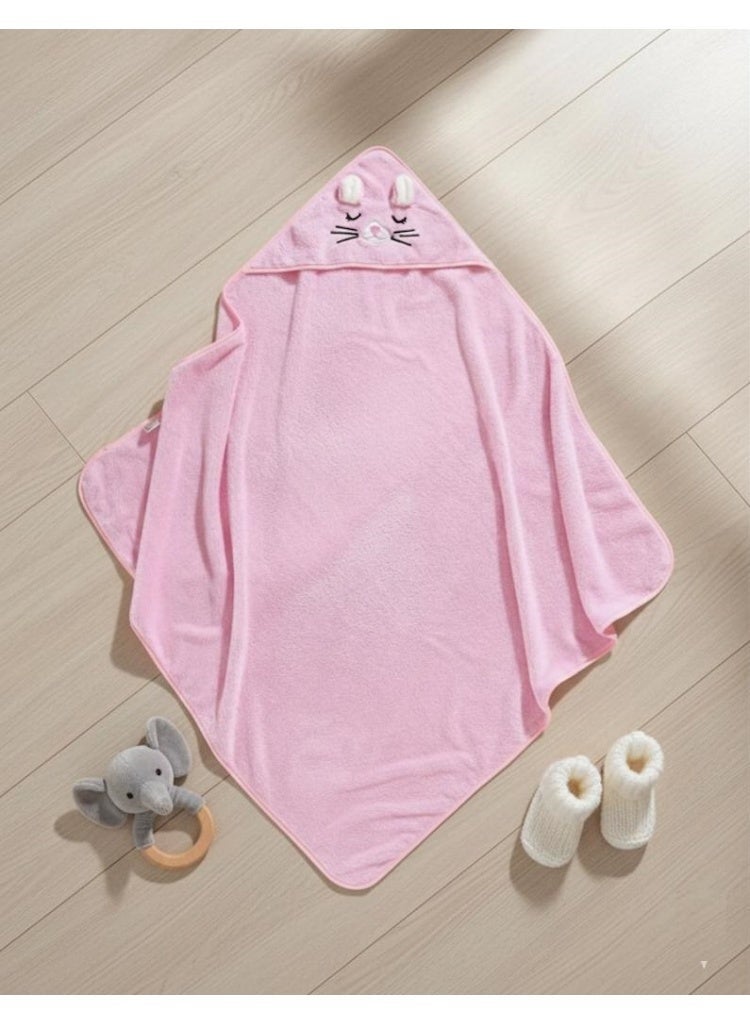 مناشف أطفال فاخرة وفائقة الامتصاص وناعمة للغاية | منشفة استحمام ناعمة ومحبوبة لحديثي الولادة والأطفال الصغار حتى عمر سنتين | لون زهري - Image 3