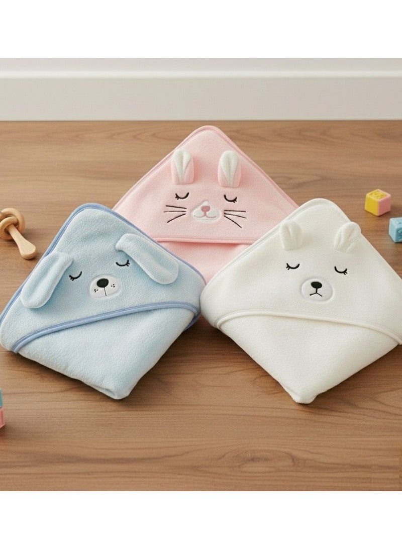 مناشف أطفال فاخرة وفائقة الامتصاص وناعمة للغاية | منشفة استحمام ناعمة ومحبوبة لحديثي الولادة والأطفال الصغار حتى عمر سنتين | لون زهري - Image 1