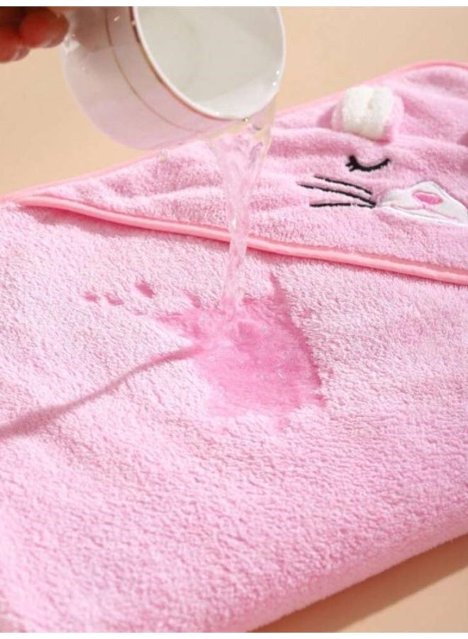 مناشف أطفال فاخرة وفائقة الامتصاص وناعمة للغاية | منشفة استحمام ناعمة ومحبوبة لحديثي الولادة والأطفال الصغار حتى عمر سنتين | لون زهري - Image 4