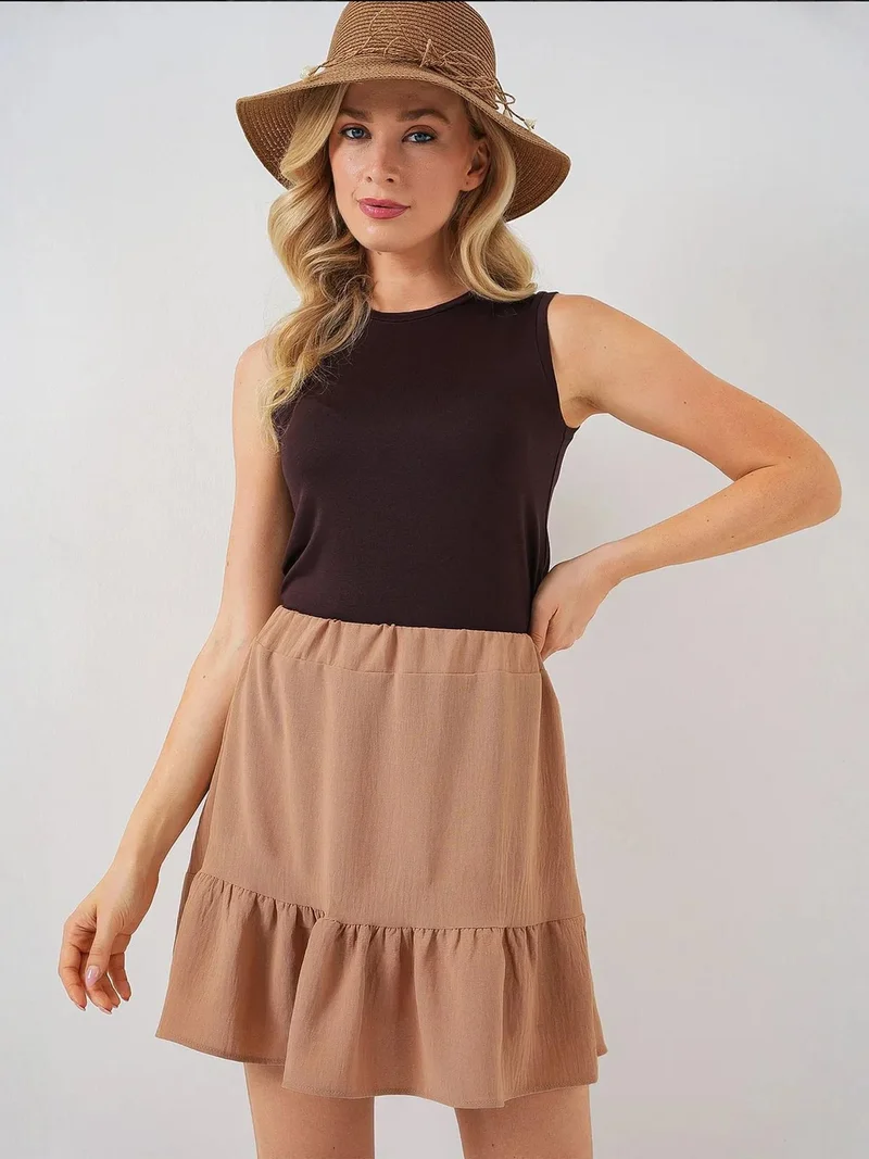 BIG DART BDART Textured Mini Skirt with Lining