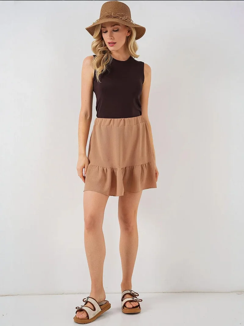 BIG DART BDART Textured Mini Skirt with Lining