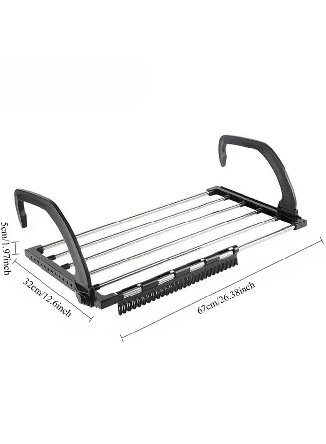 Black Stainless Steel Wall Mounted Folding Clothes Drying Rack Space Saving Laundry Dryer - Image 4