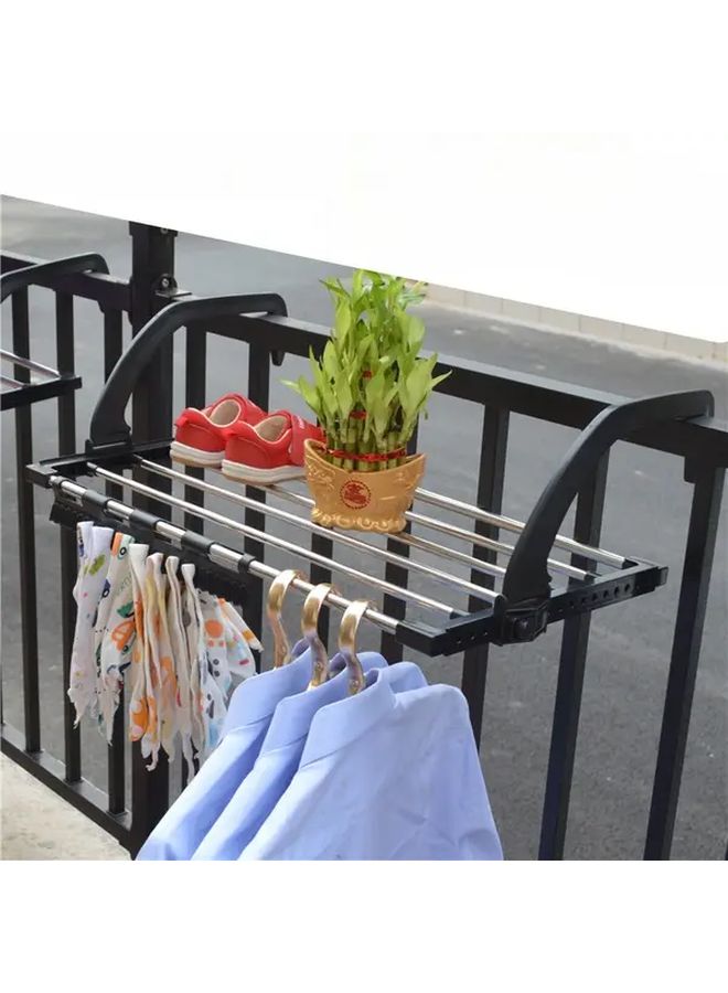 Black Stainless Steel Wall Mounted Folding Clothes Drying Rack Space Saving Laundry Dryer - Image 2